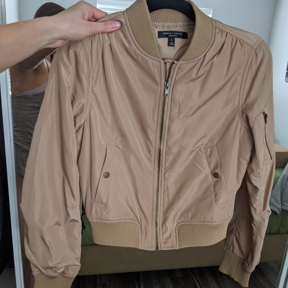Beige bomber jacket